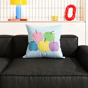 Dopamin bunter Frucht Druck Kissenbezug, weicher bequemer Sofakissenbezug fuer Zuhause.