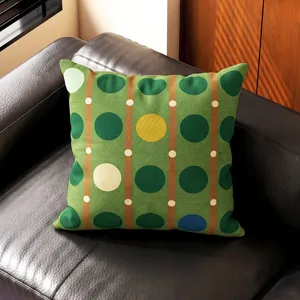 Cojín decorativo vintage con diseño geométrico a rayas, tela cómoda para sofá y oficina.