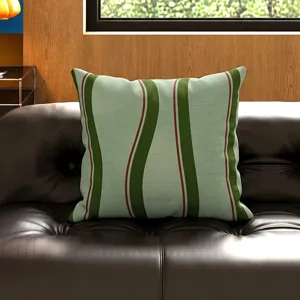 Funda de cojín geométrica retro detalle, tela cómoda para sofá, cama y decoración del hogar.