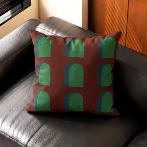 Funda de cojín decorativa con diseño geométrico retro y hermoso patrón de arco para sofá.
