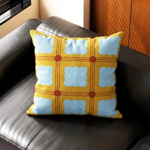 Cojín decorativo geométrico retro americano, funda suave para sofá, coche y oficina.