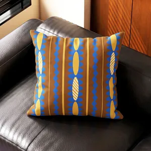 Funda de cojín geométrica retro americana, funda de almohada cómoda para sofá y oficina.