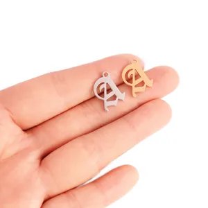 Gothic letter A pendant stainless steel DIY accessory gold silver two colors