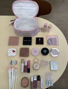 Süße rosa Leo Kosmetiktasche große Kapazität flauschige Reise Make-up Aufbewahrungstasche