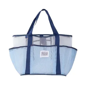 Large capacity mesh beach bag tote travel storage organizer with multiple pockets for daily use