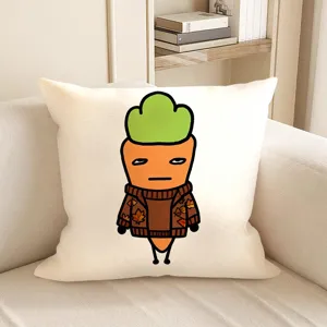 Simpatico cuscino con motivo a carota dettaglio, morbido cuscino decorativo per divano.