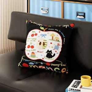 Bauhaus apple throw pillow cute black cushion sofa cover office car nap pillow home decor