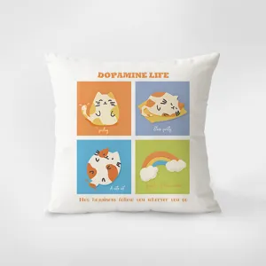 Coussin décoratif motif chat mignon design simple moderne housse canapé tissu doux