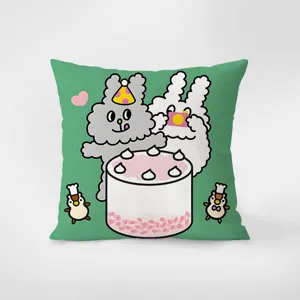 Federa per cuscino con coniglio riccio simpatico cartone animato divano schienale decorazione