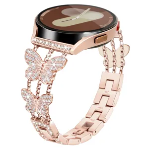 Μεταλλικό Λουράκι Smartwatch Πεταλούδας Στρας Για Ρολόι Samsung Galaxy Ανταλλακτικό Μόδας Πολυτελές Elegant Strap
