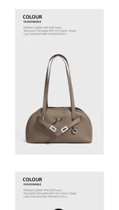 Elegant pebbled leather shoulder bag with structured silhouette and chic polished hardware.
