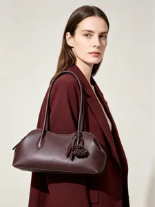 Minimalistische Rindsleder Muscheltasche Für Damen Luxus Nische Handtasche Mode Schultertasche Umhängetasche Kissentasche Mit Quaste