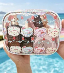 Clear Transparent PVC Cosmetic Bag Large Capacity Waterproof Travel Makeup Pouch for Women