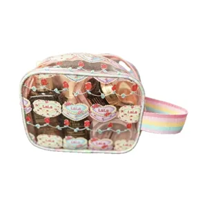 Transparent PVC cosmetic bag, large capacity portable travel toiletry organizer for women.