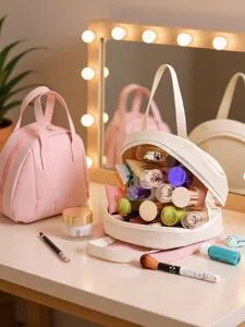 Large capacity shell cosmetic bag portable travel makeup storage pouch for daily use and travel