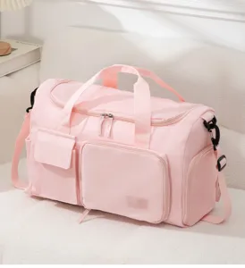 Rosa grosse Reise-Sporttasche Handtasche mit Schultergurt und praktischen Aussentaschen.