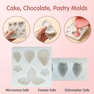 Strawberry chocolate silicone mold for cake pastry DIY baking craft decoration tools.