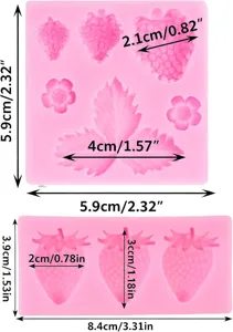 Strawberry and flower silicone mold for DIY chocolate candy craft phone case decoration