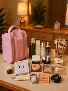 Large Capacity Waterproof PU Leather Makeup Bag Travel Portable Cosmetic Organizer Toiletry Storage Pouch For Women