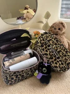 Leopardmuster Kosmetiktasche große Kapazität Reise Make-up Organizer wasserdichte Kulturbeutel.