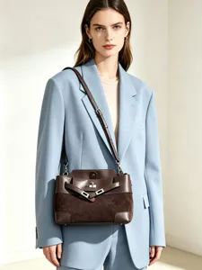 Borsa a Tracolla da Donna in Pelle di Vacchetta e Camoscio Grande Capacità Borsa a Mano Lusso Stile Pigro Pendolarismo