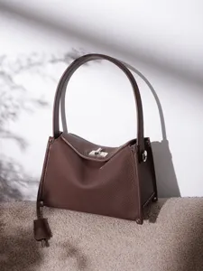 Echtleder Umhängetasche braune Handtasche stilvolle Pendler Tragetasche Schultertasche