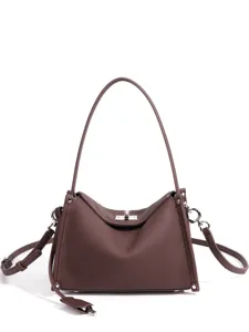 Braune Leder Umhängetasche Damen Beuteltasche Henkeltasche Crossbody elegante Arbeit.