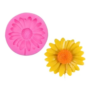Daisy flower silicone mold for fondant cake and chocolate DIY craft decorating tool.