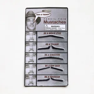 Halloween party fake mustache set, funny costume props, pencil thin mustaches for cosplay.