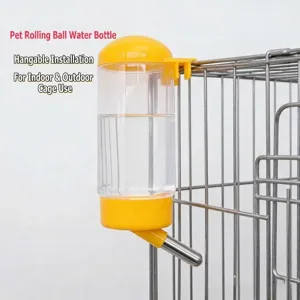 400ml Hängender Haustier-Tränke Rollkugel-Wasserspender Für Käfig Kaninchen Hund Katze Edelstahl Auslaufsicher Trinkflasche
