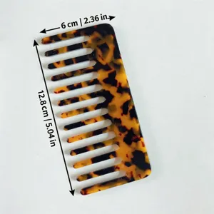 Acetate hair comb tortoise shell pattern stylish vintage pocket hair styling tool for daily use