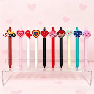 Valentijnsdag Hart Patch Gel Pen Leuke Cartoon Student Handtekening Pen Meerkleurige Balpen Polka Dot Schrijven Kantoorartikelen Cadeau