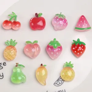 Resina Serie de Frutas DIY Accesorios de Joyería Zuecos Dijes Funda de Teléfono Colgantes de Parte Posterior Plana Suministros de Manualidades