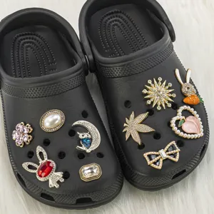 Dijes de zapatos con diamantes de imitación para zuecos, accesorios decorativos chic.