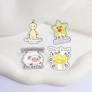 Leuke cartoon Spaanse geëmailleerde speld set metalen broche badge voor kleding tas.