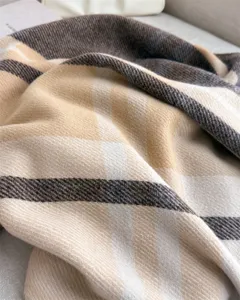 Classic vintage plaid imitation cashmere warm winter scarf shawl for cozy daily wear