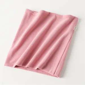 Roze geribde gebreide nekwarmer voor herfst en winter, warme dubbellaagse sjaal.