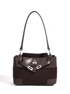 Borsa a spalla in pelle marrone borsa tote di grande capacita casual elegante da donna