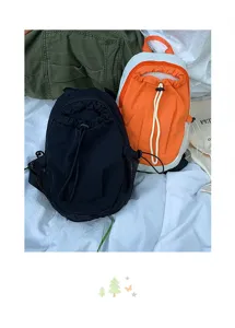 Sac à dos cordon extérieur loisir design bicolore sac épaule sport randonnée
