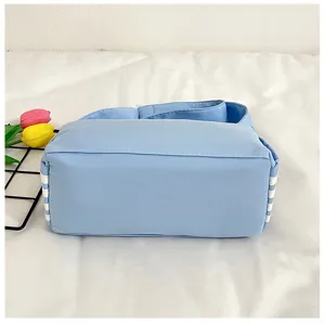 Japanse minimalistische schoudertas voor dames, casual cilindrische stoffen tas.