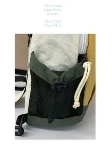 Sac bandoulière de sport en plein air décontracté colorblock détail avec poche en maille.