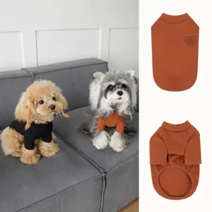 Simpatico Ricamo Occhi a Cuore Vestiti per Cani da Compagnia Autunno Inverno Caldo Cotone Due Zampe Maglione Cucciolo Casual