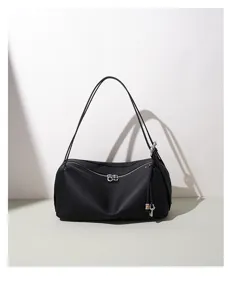 Schwarze leder schultertasche bento tasche minimalistische pendler tasche hohe qualitat