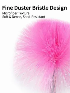 Roze stofdoek reinigingsborstel voor thuis bureau en toetsenbord stof verwijdering tool.