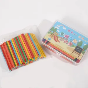 Wooden counting sticks math educational toy set for kids learning primary school maths.