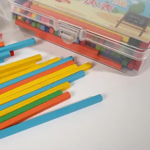 Math counting sticks set colorful wooden rods for kids early educational learning math toy