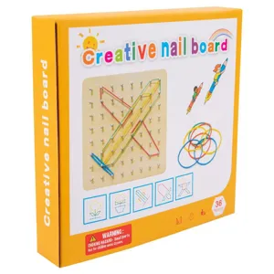 Wooden geoboard educational toy creative nail board math learning toy for kids mathematics