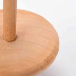 Traditional wooden spinning top toy natural wood manual spinner for kids play and fun