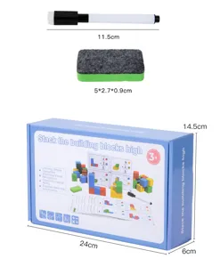 Kinder Holzbausteine pädagogische Mathe Lernspielzeug Set mit Maßangaben Details