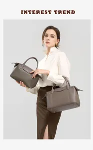 Top layer cowhide leather handbag women large capacity stylish shoulder tote bag daily commute.